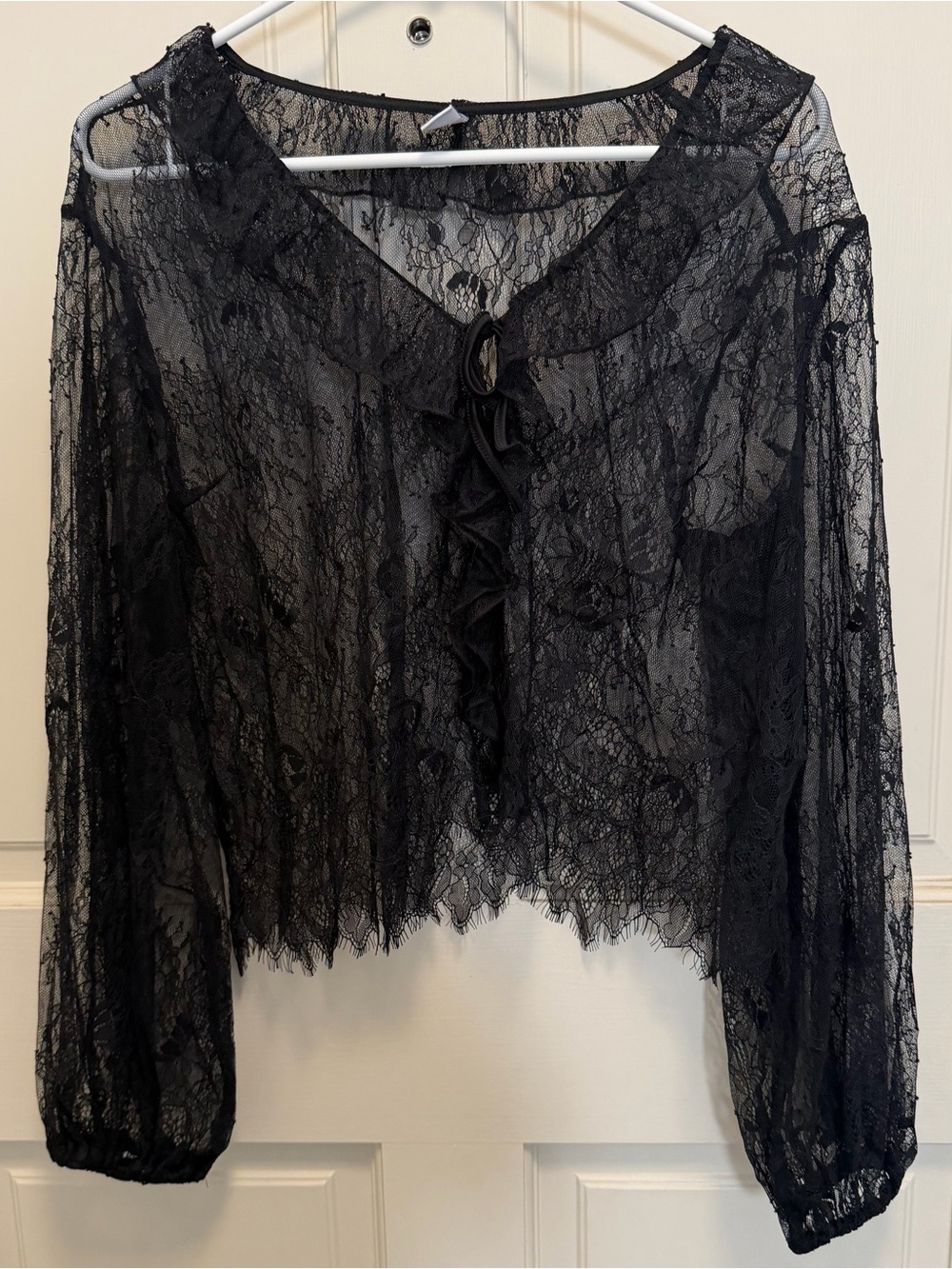 Black Lace Sheer Blouse - Elegant Women's Top